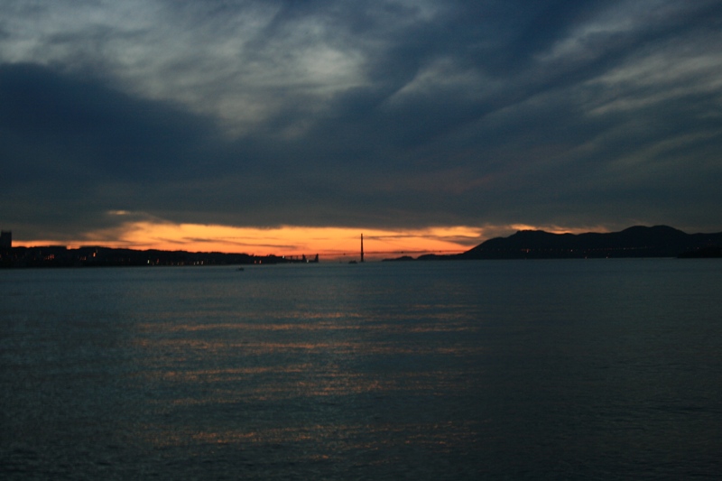sunset over the golden gate